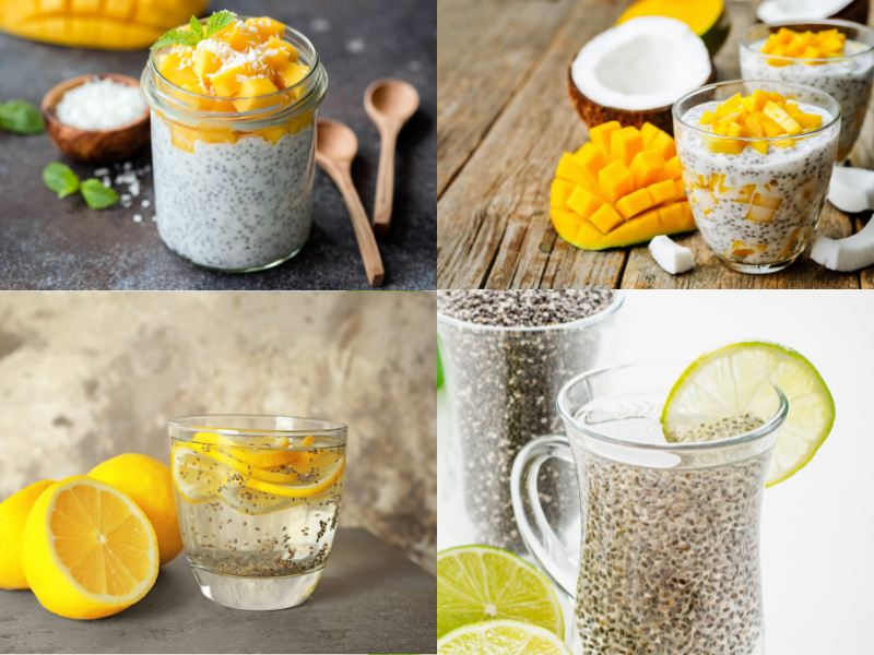 preparing different chia seed water